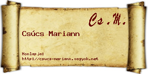 Csúcs Mariann névjegykártya