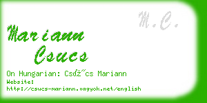 mariann csucs business card